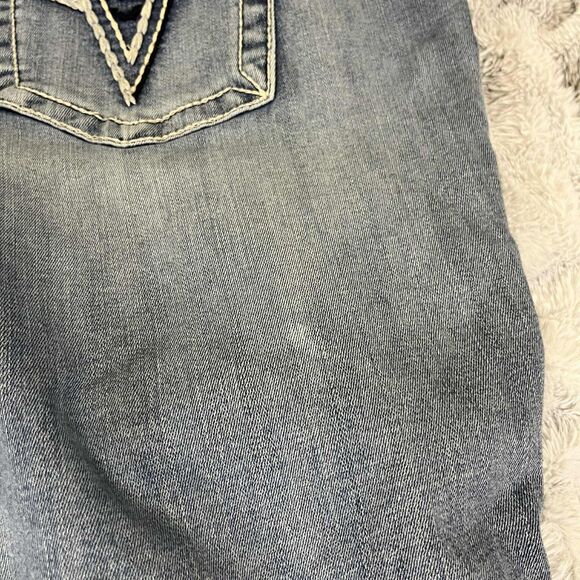 Vigoss Jeans Women 24 Capri Medium Wash Stretch Denim Embroidered Western Boho - Picture 7 of 10